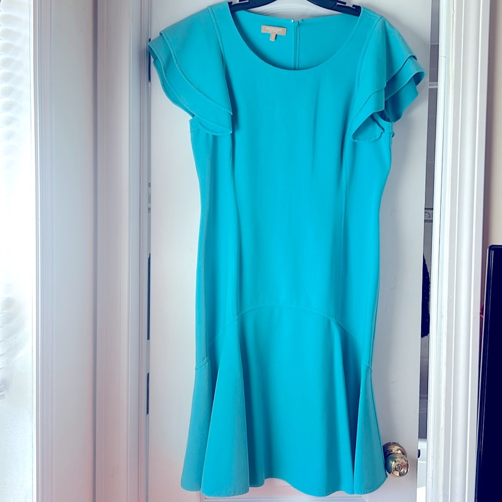 Michael Kors Collection; size: 14; stretch-wool; ocean blue.